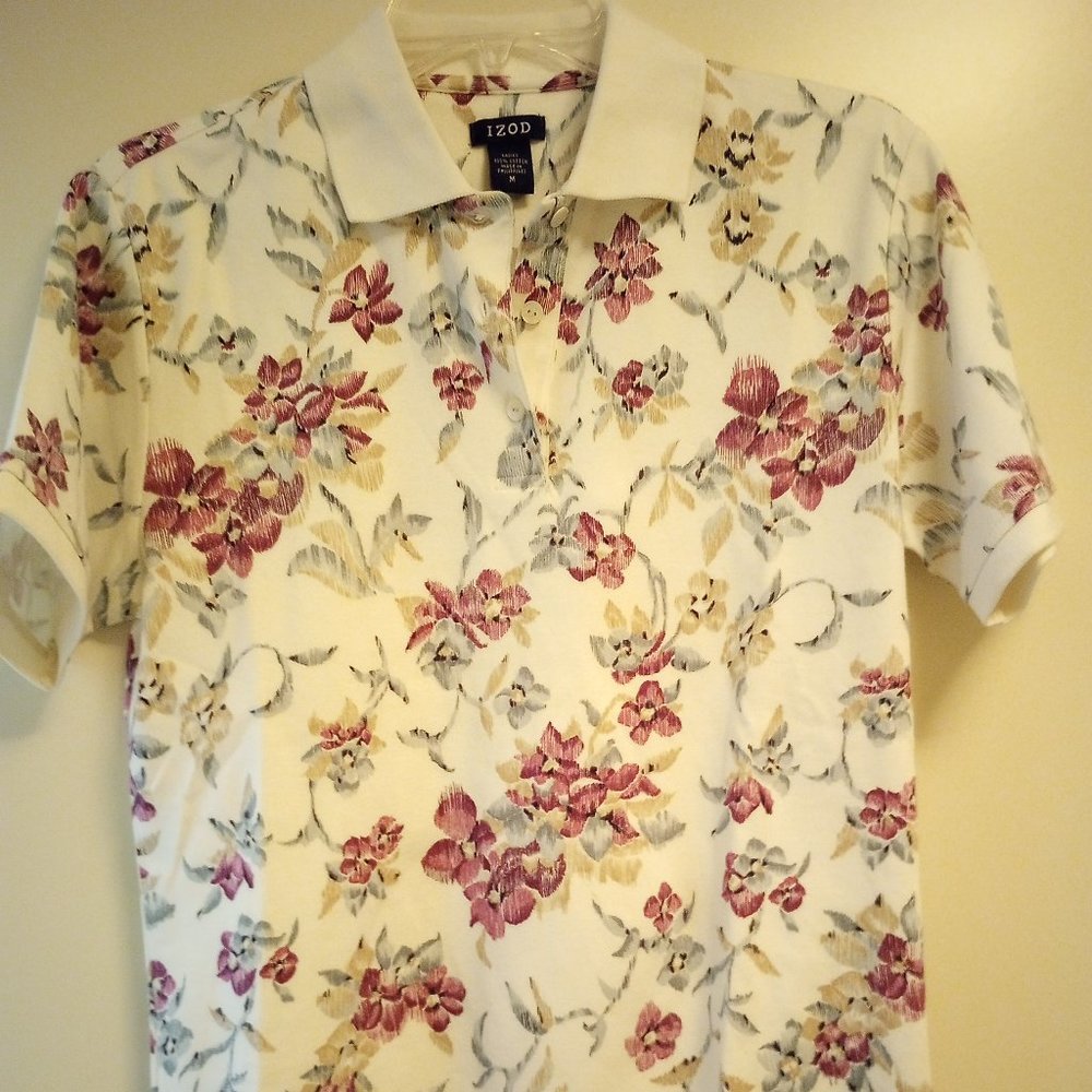 Izod Polo Shirt, size M,  NWOT, Floral